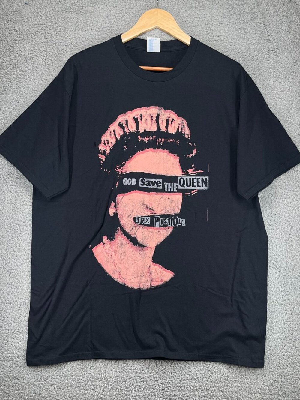 Sex Pistols God Save The Queen Red Stamp Graphic Unisex T-Shirt size XL